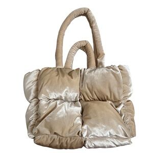 Anthropologie Velvet Puffer Tote